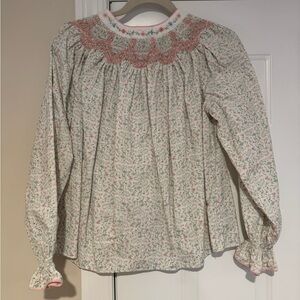 Floral Long Sleeve Blouse with Pink Accents